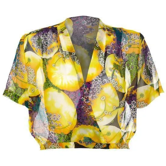 ARCHIVE - Rare 1940s Novelty Print Daisy and Sun Print Sheer Top