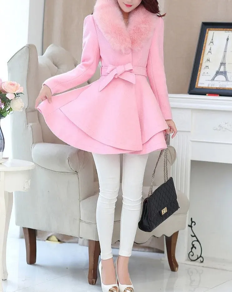 ASCOT Luxe Wrap Tie Fit and Flare Coat