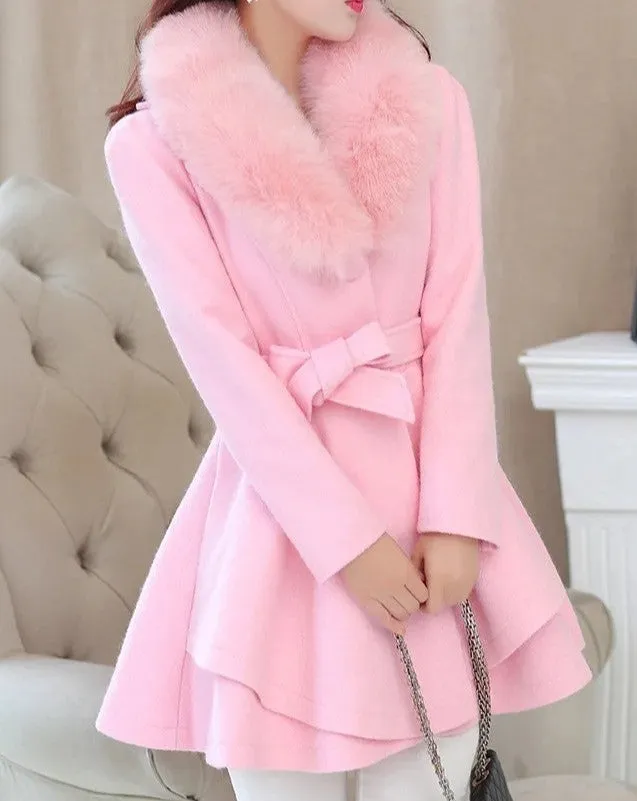 ASCOT Luxe Wrap Tie Fit and Flare Coat