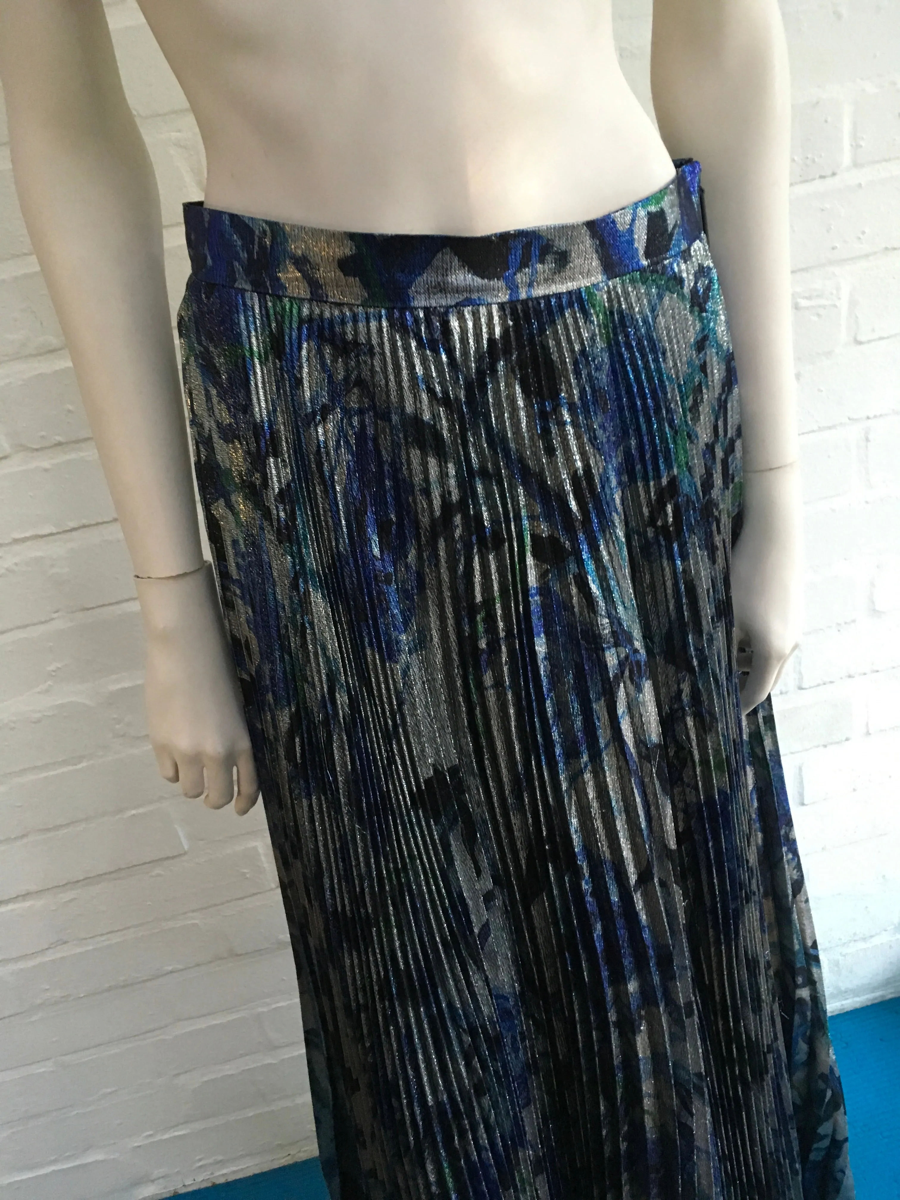 Christopher Kane printed long pleated lamé skirt Ladies