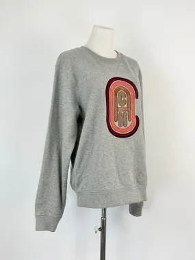 Coach Heather-Grey Retro Logo Crewneck Sweater - AU8/10