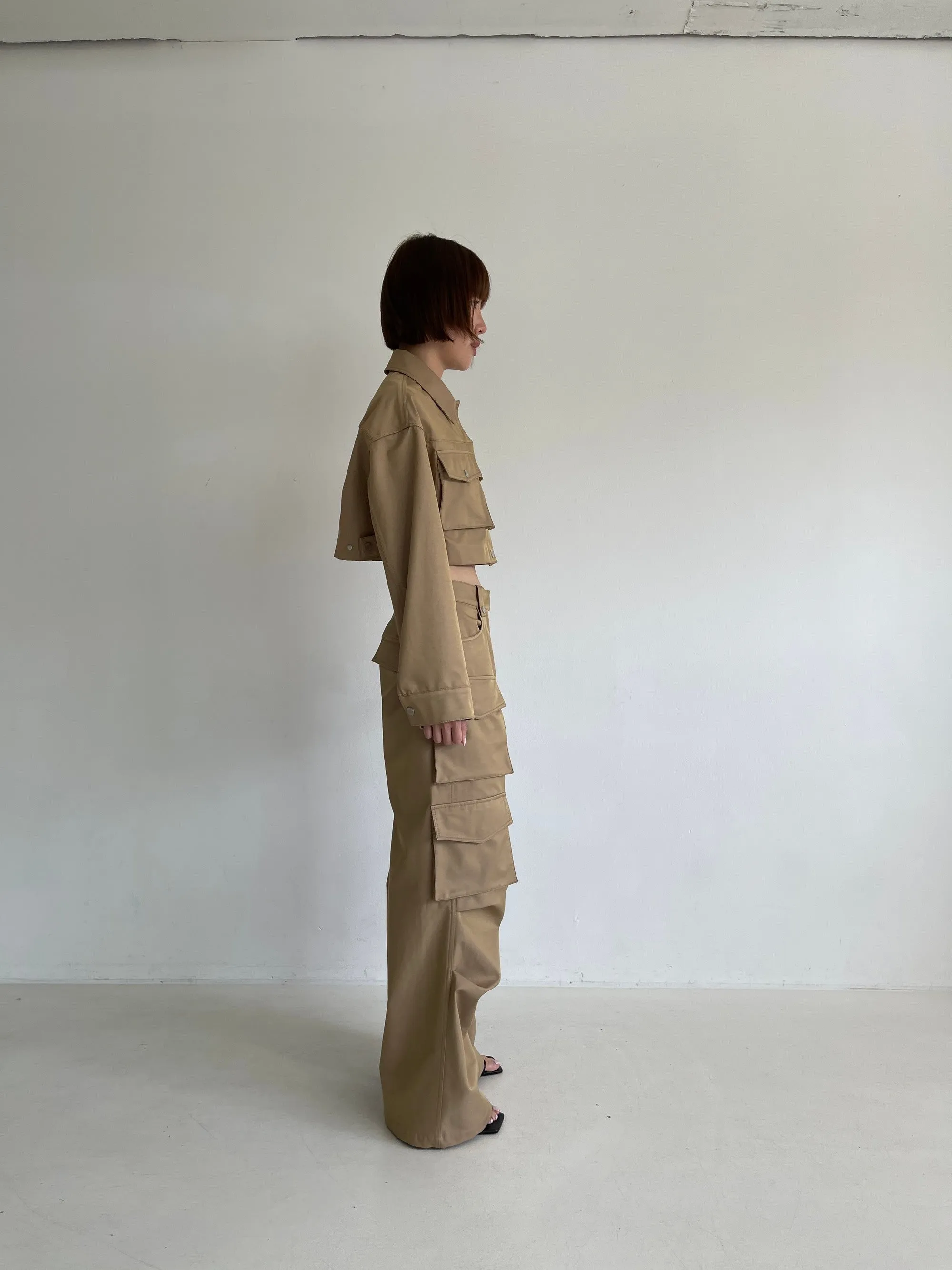 Cropped Jacket in Beige