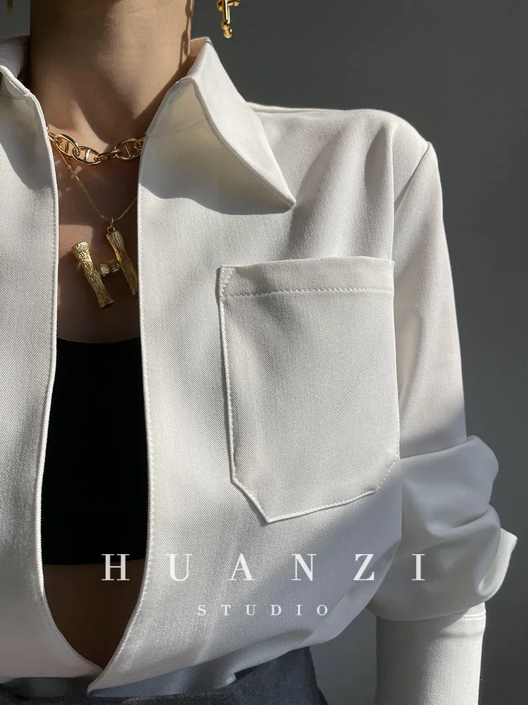 Huanzi custom high end quality shirts professional iron-free pullover loose retro shirt - Tiblw