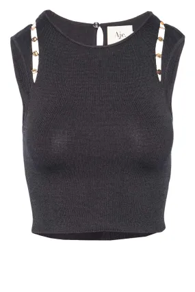Juniper Black Trinket Knit Top