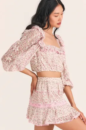 Love Shack Fancy - Dorabella rop top in Petunia Pink