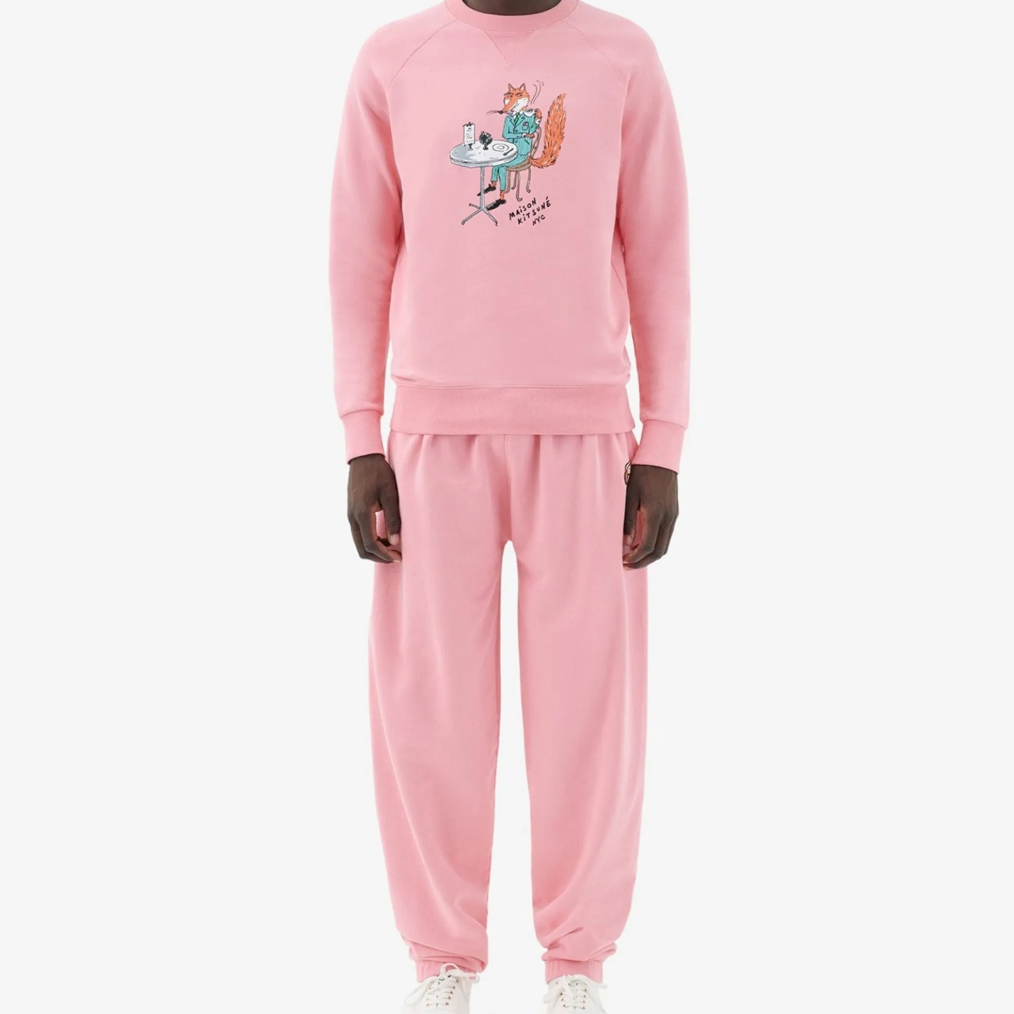 Men Oly Coffee Fox Classic Sweatshirt - Bubble Gum Pink