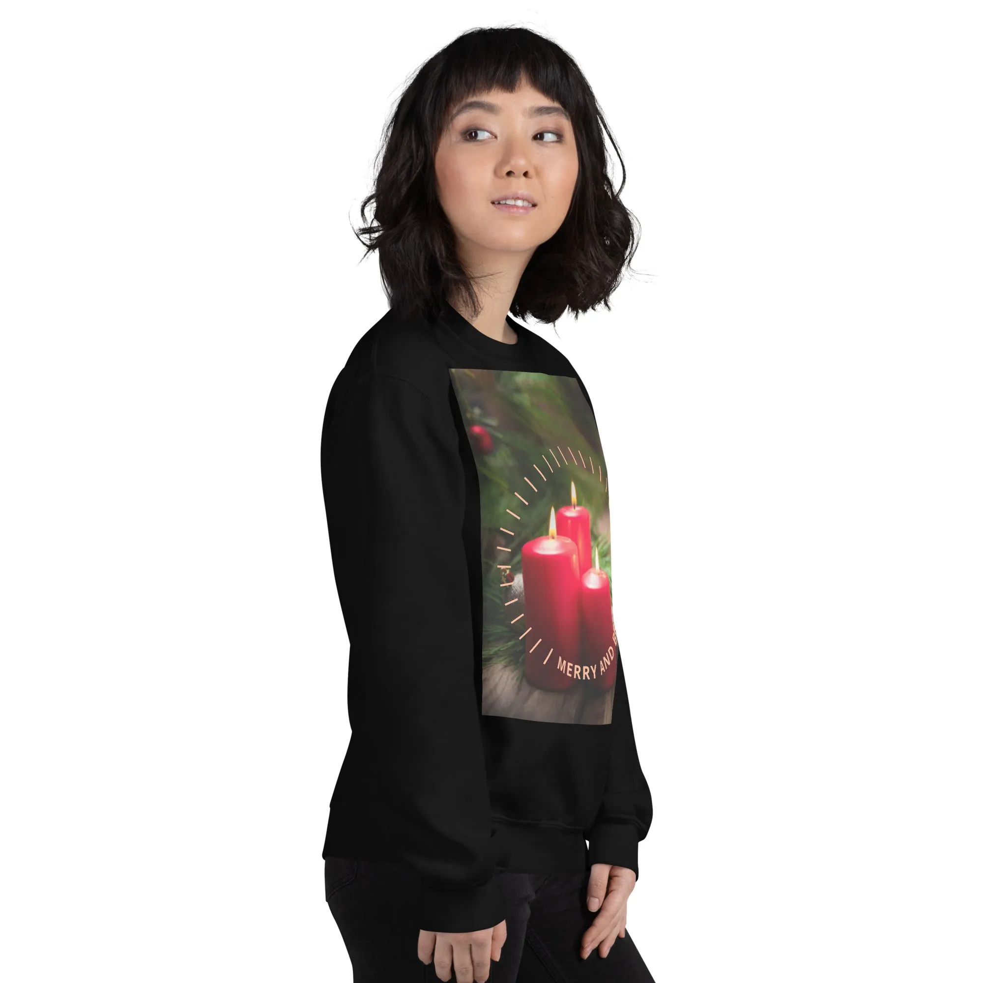 Merry And Bright Christmas Sweatshirt (Glamourange Christmas Sweatshirt Womens)