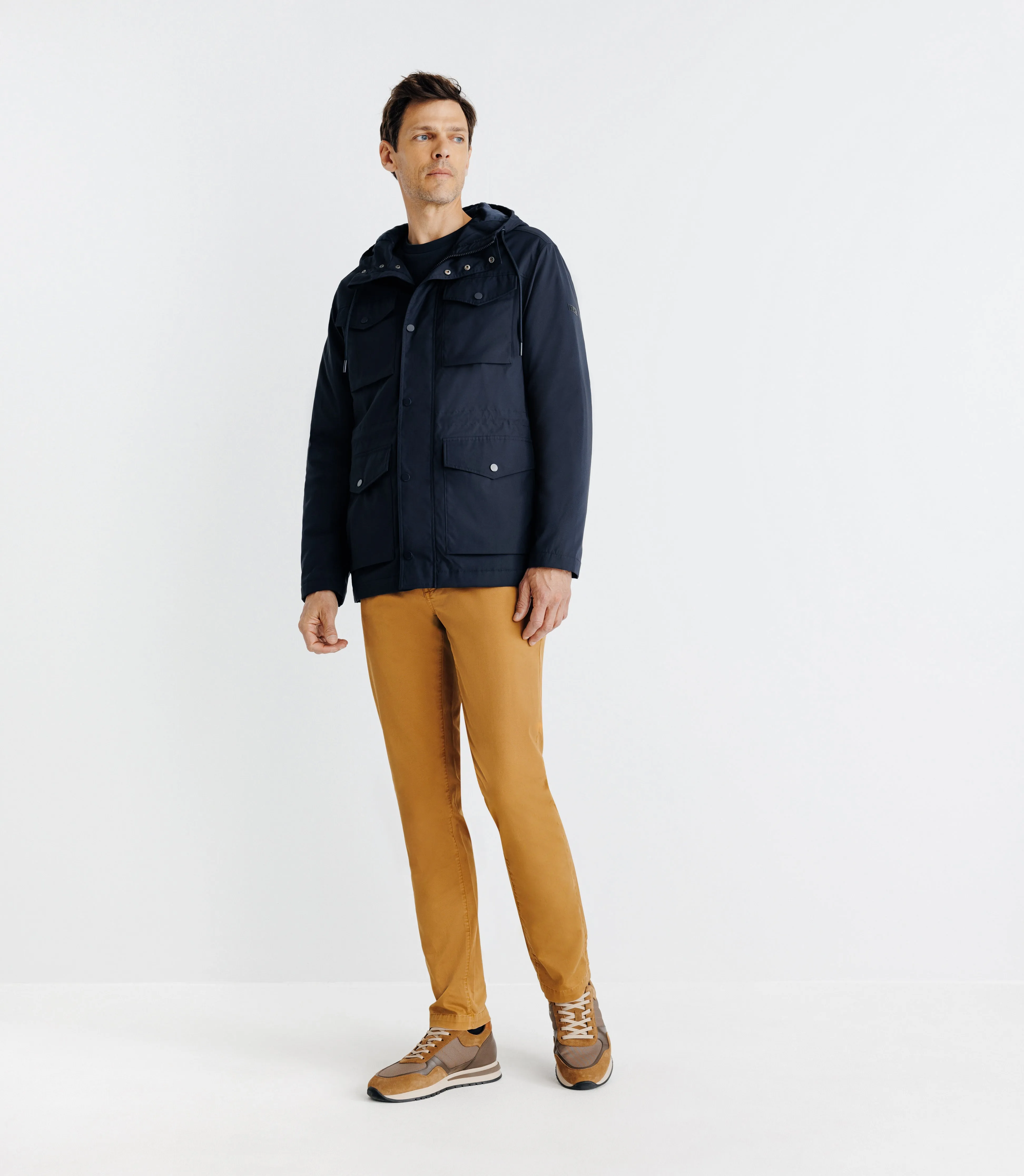 Parka avec capuche marine