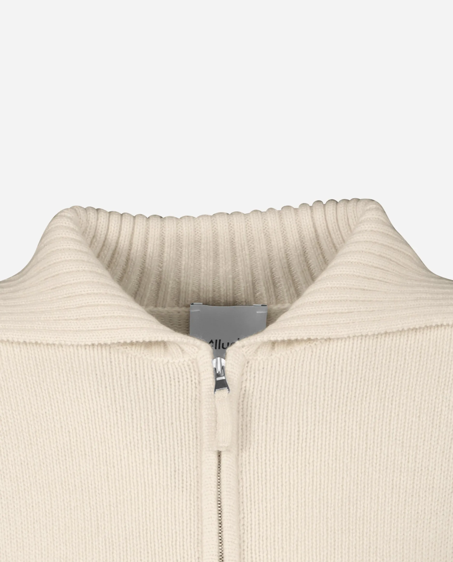 Polo Pullover aus Cashmere in Creme