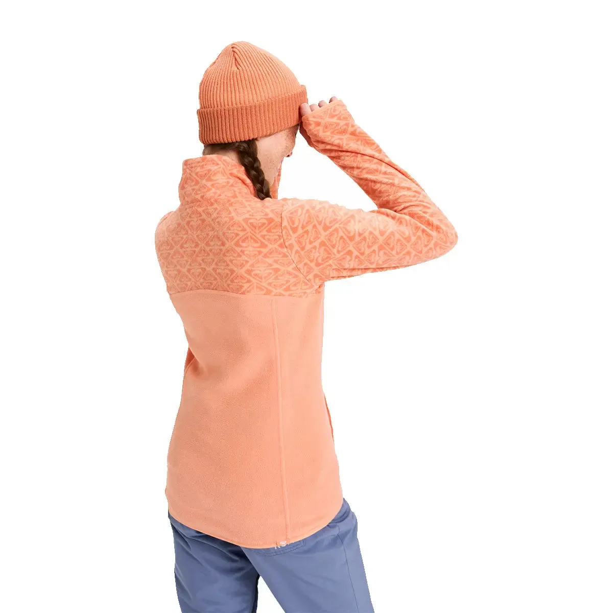 Sayna Half Zip Polar Pullover - Peach Pink