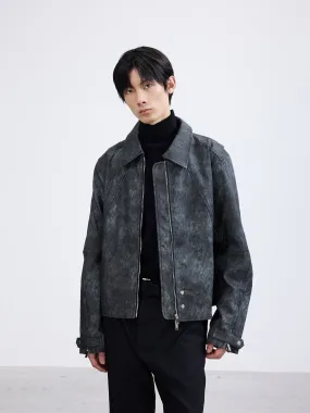 Structured textured leather jacket