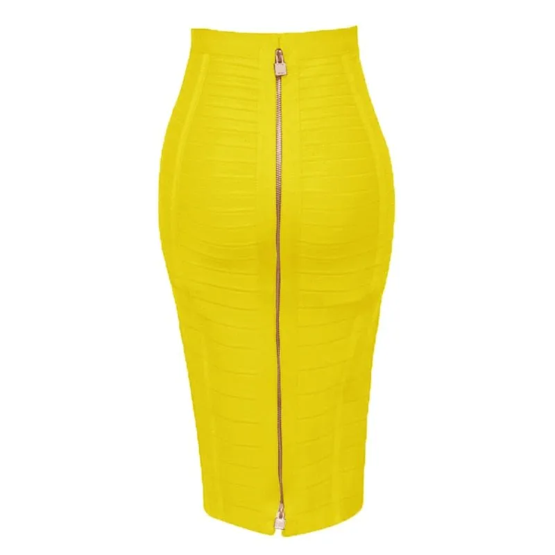Zipper Bodycon Skirt - Stretchy